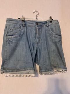 green ninoú by EASTBOY デニムショートパンツ レース付のサムネイル
