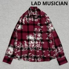 極美品 ラッドミュージシャン ボタニカル 花柄 チェック シャツ