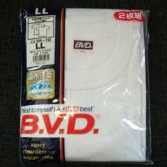 【BVD】丸首半袖Tシャツ LLサイズ 2枚入り フライス編み 新品のサムネイル
