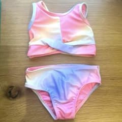 女の子用セパレート水着 100cm~ ピンク水色のサムネイル