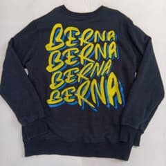 美品　BERNA ロゴプリント スウェット ブラックМサイズ イタリア製