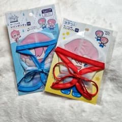 新品未開封　ヲタコレ　ぬい活　ぬいぐるみ用　レインポンチョ　M 赤・水色