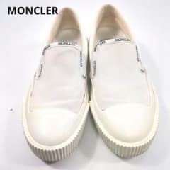 MONCLER ホワイト スリッポンスニーカー GLISSIERE TRI 良品 - メルカリ