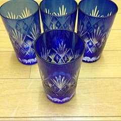 切子硝子のグラス4個セットのサムネイル