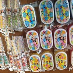 ディズニーツムツムのお弁当箱とお箸のセット×24人分のサムネイル