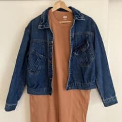UNIQLO ワンピース kids 160サイズ ブラウンのサムネイル
