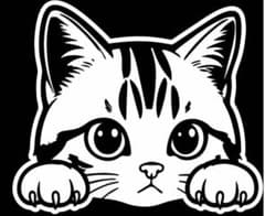 猫 ステッカー 2枚セット 車 バイク 装飾のサムネイル