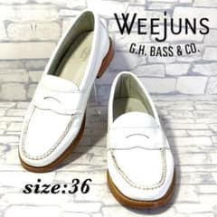WEEJUNS ペニーローファー コイン レディース 白 本革 23cm - メルカリ