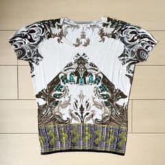 美品 エトロ ETRO 半袖シルクニット ペイズリー調 カットソー 44