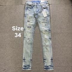 mnml ミニマル【新品未使用】ペイズリーストレッチスキニーデニム 34