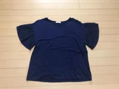 古着CLOSSH ネイビー フレアスリーブ Tシャツのサムネイル