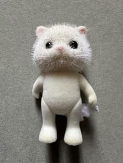 실바니아 패밀리 페르시아 고양이 소년 소녀 흰 고양이 인형 본체 얼룩 있음