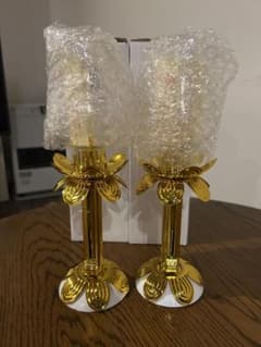 【新品・未使用】自動消火 燭台 2個セット 仏具 ローソク立て 金色 安全のサムネイル