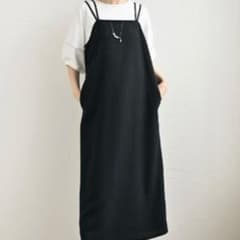 ブラック キャミワンピース ロング丈 シンプル　MUMU&Coのサムネイル