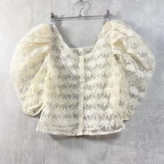 チコ シアーレース 2way ブラウス アイボリー F パフスリーブ 美品　丶