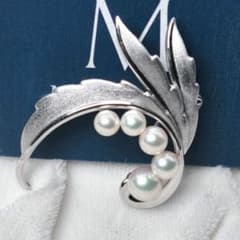 極美品 最高級】ミキモト ブローチ ハネ パール フォーマル 5珠 皇室