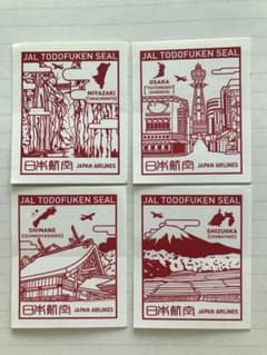 JAL 都道府県シール（宮崎、大阪、島根、静岡） セット - メルカリ