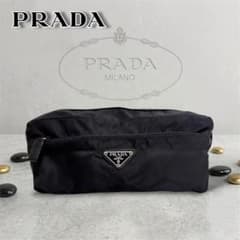 極美品】 PRADA プラダ ナイロンダブルファスナ バッグ 化粧 ポーチ 