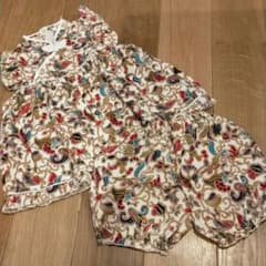 ペイズリー柄チャイナ服　パンツ付　80サイズのサムネイル