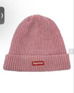 極美品】Supreme ビーニー ピンク ボックスロゴ ニット - メルカリ