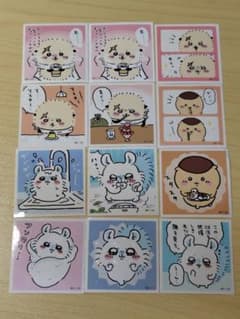 ちいかわ らっこ　モモンガ　くりまんじゅう ステッカー 12枚セット まとめ売りのサムネイル