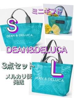 DEAN&DELUCA メッシュトートバッグ ターコイズ 3点セット - メルカリ