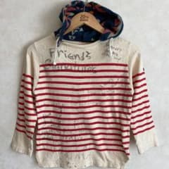 デニム&ダンガリー 140 ネイティブ柄フード付ボーダーTシャツ 落書きのサムネイル