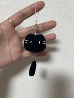 黒猫　キホルダー　しっぽつける　ゆらゆらのサムネイル