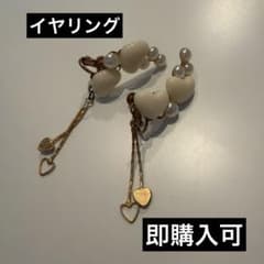 ハートモチーフ パール イヤリング ゴールドのサムネイル
