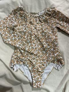 レモン柄 ワンピース水着 女の子 ラッシュガード 9yのサムネイル