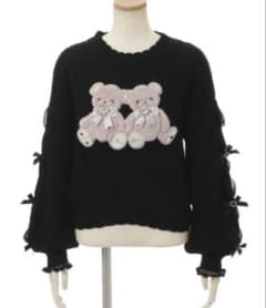 LIZLISA Twin Bearsニットトップ クマ ブラックのサムネイル