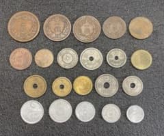 古銭まとめ 近代貨幣 21枚21種類 雑銭 アンティーク コイン 日本古銭