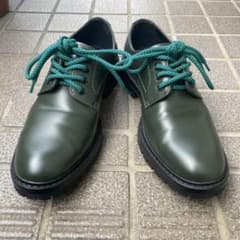 ZARA フェイクレザーシューズ UK8 ダークグリーンのサムネイル