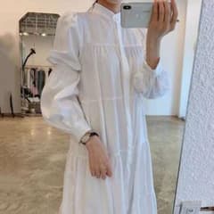 ★ロングシャツ　ロングワンピース　白シャツ　ロングブラウス★のサムネイル