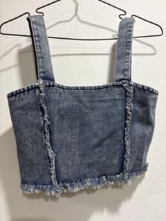 デニム ビスチェ フリンジ加工 Sのサムネイル