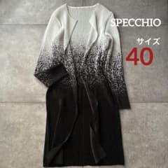美品　SPECCHIO シャトルプリーツ　ロングカーディガン40 グラデーション 美品 SPECCHIO シャトルプリーツ ロングカーディガン40 グラデーション