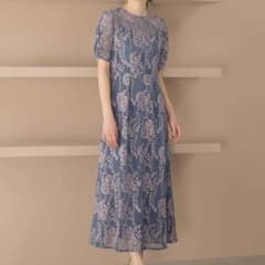 【美品】kaene 配色レースエプロンワンピースのサムネイル