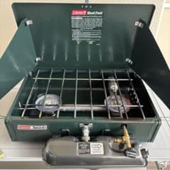 コールマン ツーバーナー Dual Fuel 424ケース付き　未使用鉄板付き コールマン ツーバーナー Dual Fuel 424ケース付き 未使用鉄板付き