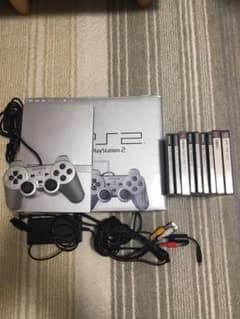 PS2 本体 プレイステーション2 ソフトおまけ付 コントローラー難有りのサムネイル