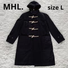 【MHL. 】ダッフルコート ウール メルトン生地 ブラック L サイズ MHL. 】ダッフルコート ウール メルトン生地 ブラック L サイズ - メルカリ