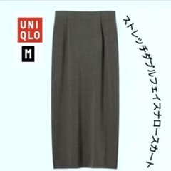 美品✨ユニクロ ストレッチダブルフェイスナロースカート M ブラック 黒 ロングのサムネイル