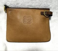 LOEWE ロエベ アナグラム レザー ポーチ ブラウン オールドロエベのサムネイル
