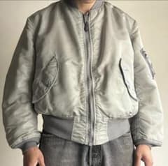 90s alpha ma-1 usa製 短丈 シルバー y2k - メルカリ