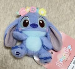 ディズニーキャラクター ミルキーボア 花かんむりマスコット スティッチ