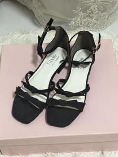 Style JELLY BEANS ブラック リボン ストラップ サンダルのサムネイル