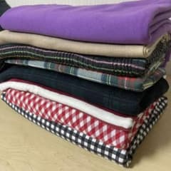 大きめハギレ/ニット8種類まとめ売り チェック ボーダー リブのサムネイル