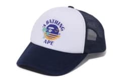 A BATHING APE メッシュキャップ ネイビー ホワイトのサムネイル