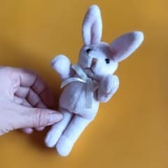 超希少【新品未使用】Aunt Stella's うさぎ ペールピンクぬいぐるみのサムネイル