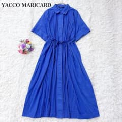 美品❁ヤッコマリカルド ピンタック リネン シャツ ロング ワンピース 希少✨ヤッコマリカルド ピンタック ロング シャツワンピース ドロスト