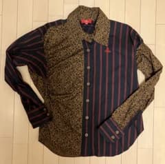 vivienne westwood 変形シャツ ストライプと花柄長袖シャツ - メルカリ